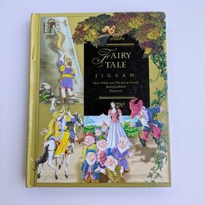 Fairy Tale Jigsaw Puzzle Hardcover Book Snow White Rumplestilskin Rapunzel
